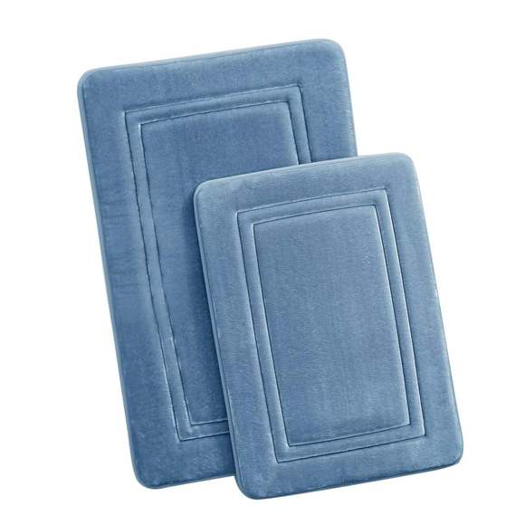 Truly Calm HeiQ Antimicrobial Memory Foam Set of 17x24 and 20x30 Bath Rug in - Picture 4 of 7